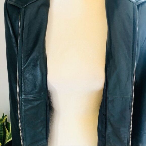 Preston & York Lambskin Leather Moto Jacket, Luxurious, Dark Green, Small, NWT - Picture 9 of 16